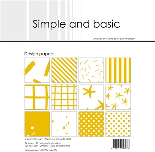  Simple and Basic design Mustard 15x15cm 2x12 ark 200g